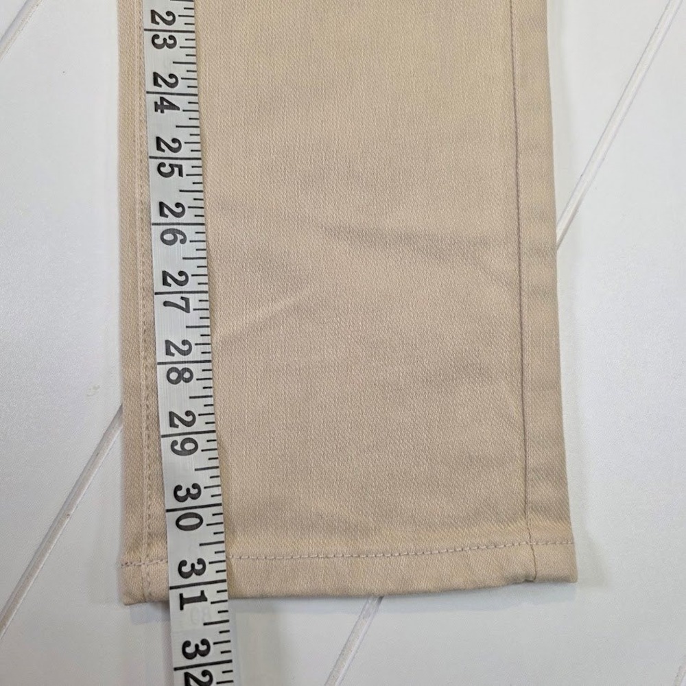 J.McLaughlin Womens 6 Lexi Jeans Slim Leg Raw Beige Stretch Cotton Gold Hardware - Picture 10 of 11
